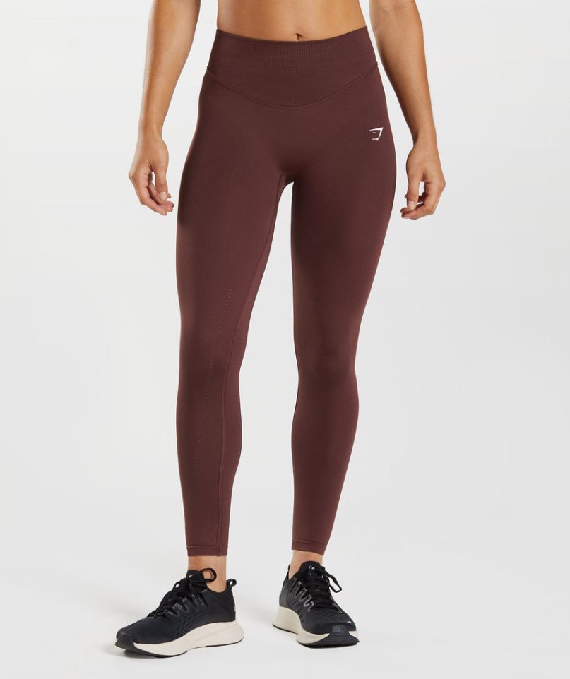 Women\'s Gymshark Sweat Seamless Sculpt Leggings Burgundy | NZ 9YIEPJ